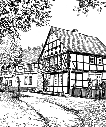 Pfarrwitwenhaus in Isernhagen KB (Federzeichnung)